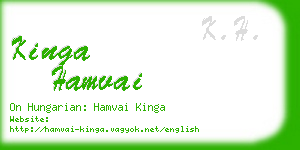 kinga hamvai business card